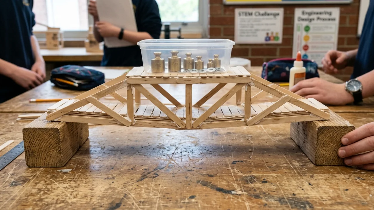 Craft-stick bridge model